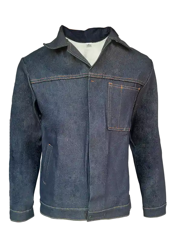 chaqueta indigo con forro de moletton