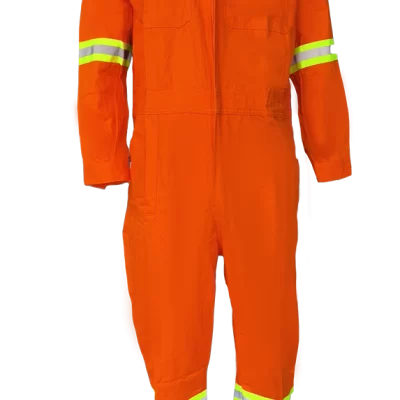 overol naranjo con huincha dia y noche