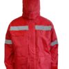 parka termica roja con gorro