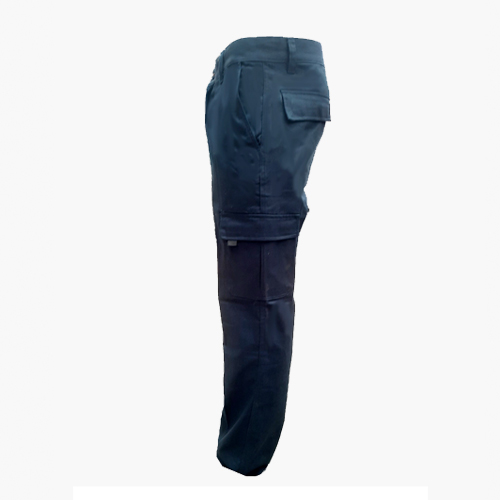 Pantalon Cargo Trabajo Gabardina Forrado Azul Hombre