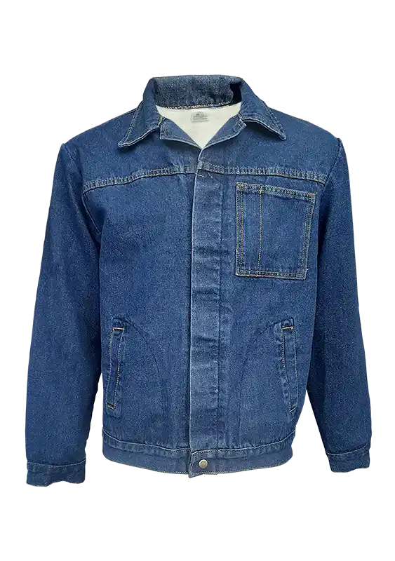 chaqueta mezclilla prelavada con forro moletton